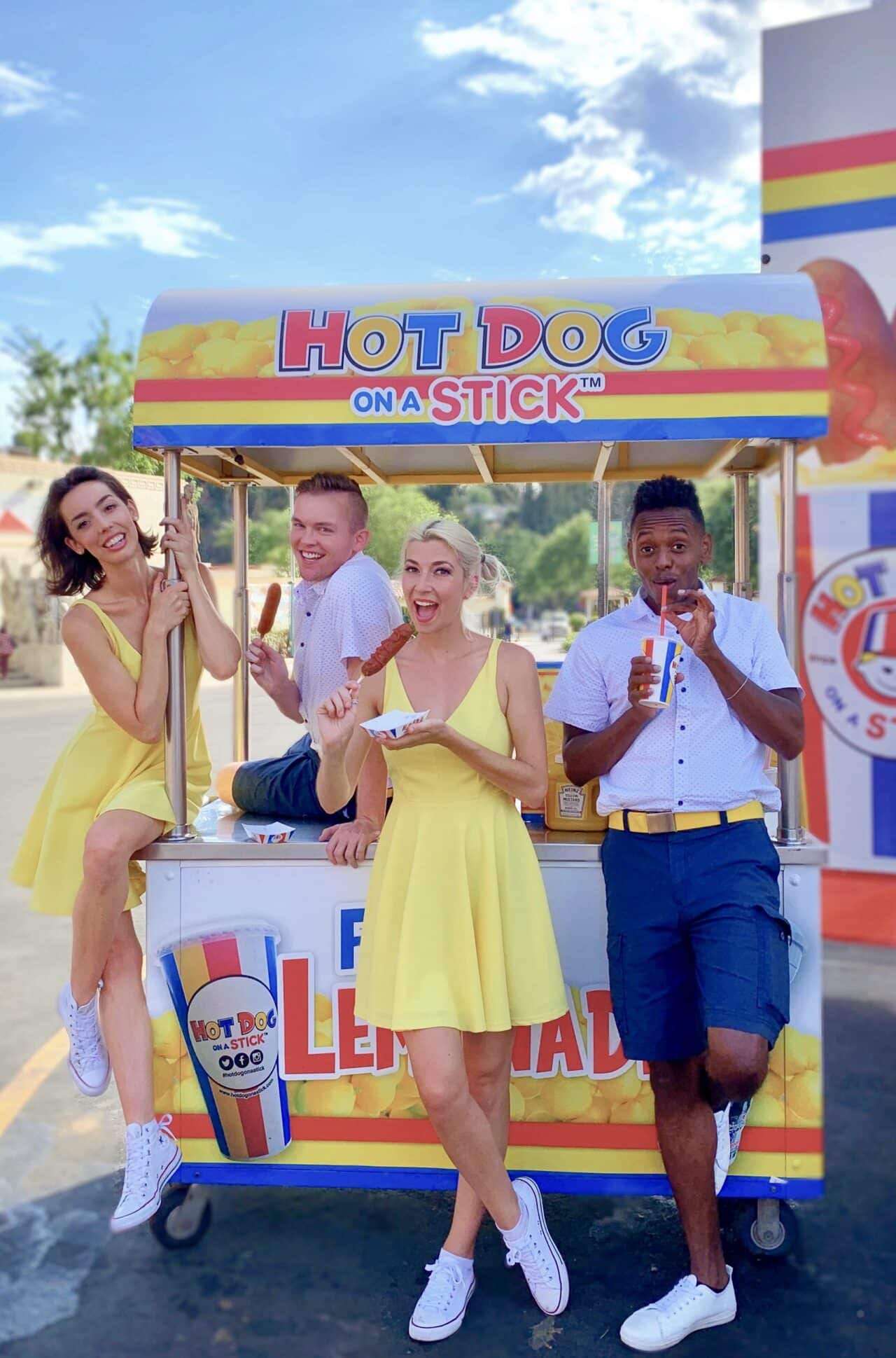 Cast of Pop Goes the Jingle at a Hot Dog on a Stick in Pomona, California for the LA County Fair