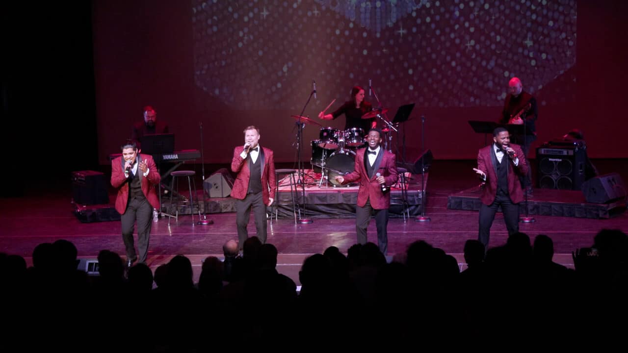 The Suits performing their hit show with their live band, featuring hits from the 50s, 60s, 70s & 80s